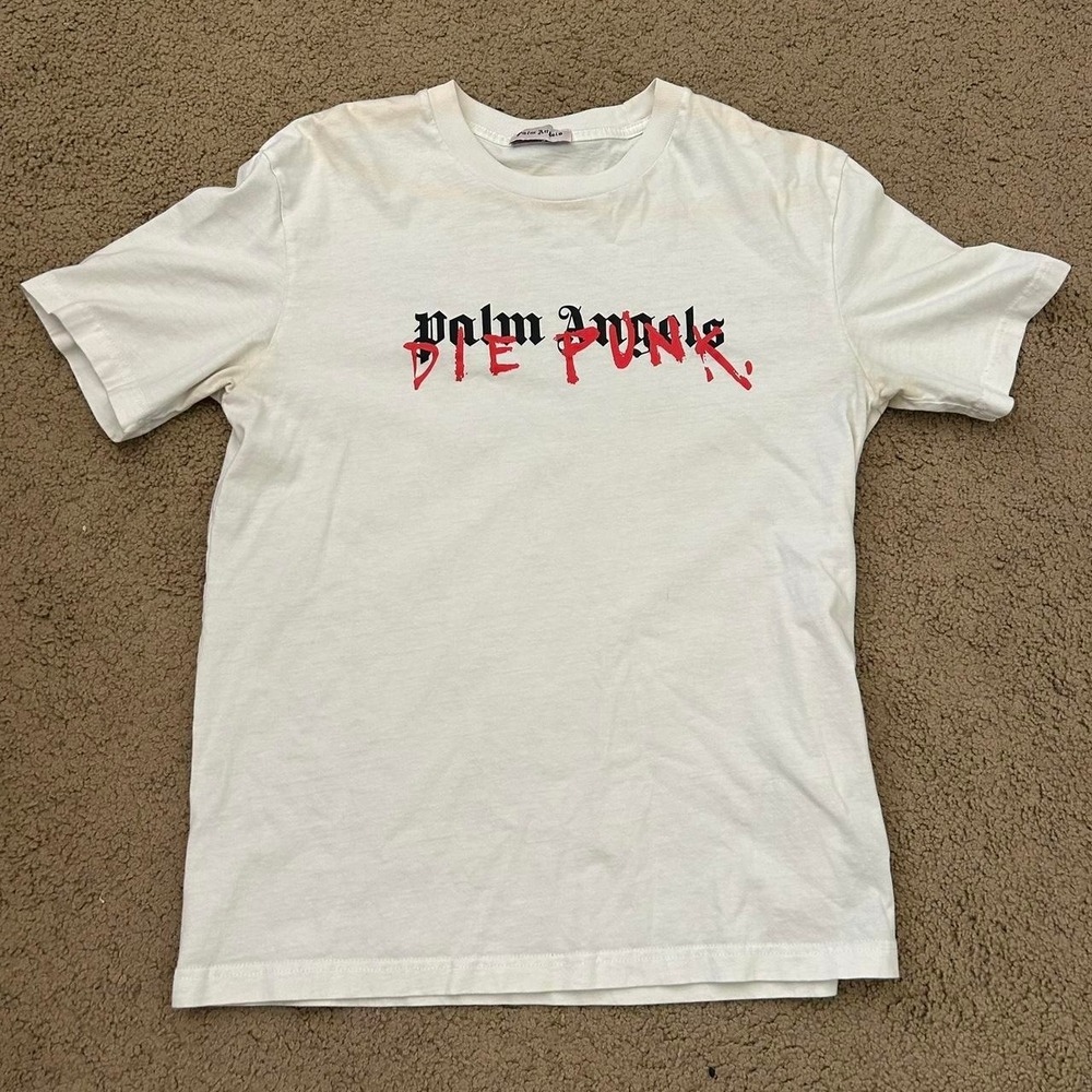 Authentic Palm Angels x Playboi Carti "Die‎ Punk" white tee